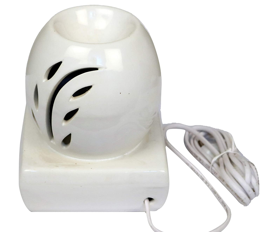 RAJ ROYAL Black Oval Shaped Ceramic Electric Aroma Diffuser Essential Oil Burner Air Freshener for Home SPA Office Decor (15 x 12 cm, )