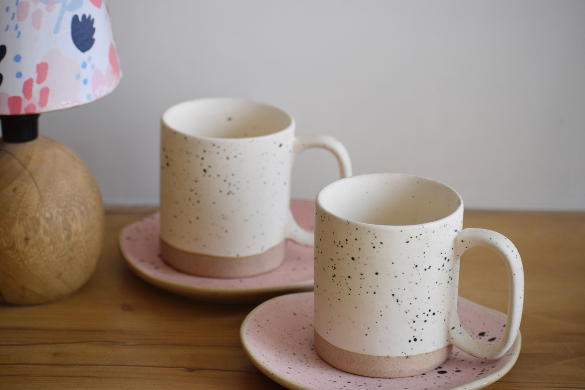 Freckles coffee mugs pair
