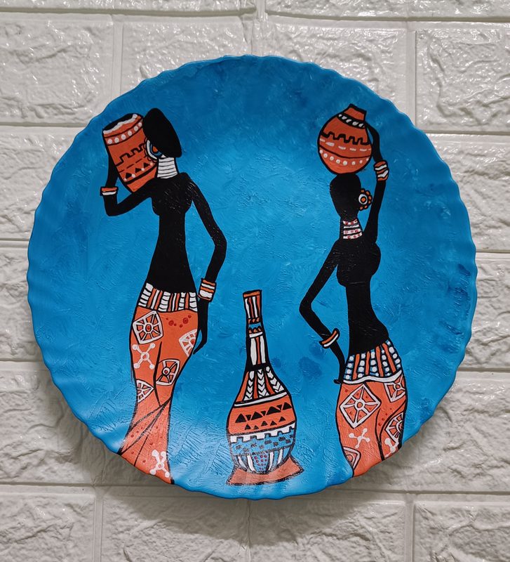 Hand Painted Combo wallplate African beauty - Design 1