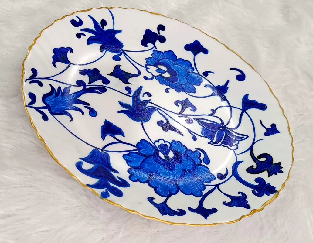 Hand Painted wallplate in Floral designs - Design 3
